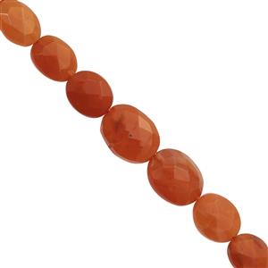 55cts Carnelian Faceted Ovals Approx 7x12mm, 19cm Strand
