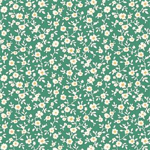 Liberty Collector's Home Curiosity Brights Daisy Trail Green Fabric 0.5m