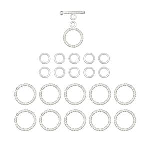 925 Sterling Silver Twisted Chainmaille Kit (21pcs)