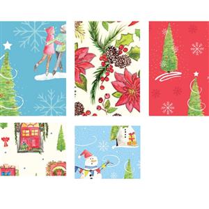 Debbie Shore Christmas Traditions Collection Snowman FQ Pack of 5