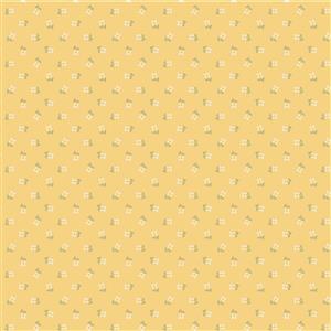 Poppie Cotton My Favourite Things Vintage Apron Yellow Fabric 0.5m