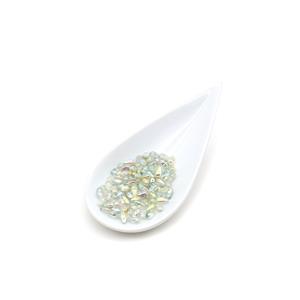 Czech DropDuo Crystal Green Rainbow Beads, 3x6mm (100pcs)