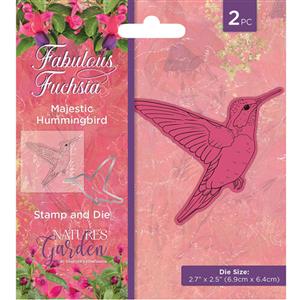 Nature's Garden - Fabulous Fuchsia - Stamp & Die - Majestic Hummingbird