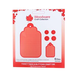 NEW Woodware Francoise Read Fancy Tags & Buttons Craft Die