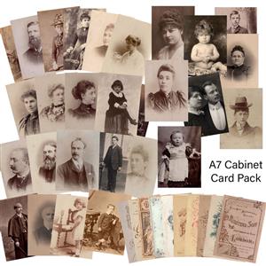 Janie's Originals - Cabinet Cards Vol 1 - A7 Card Pack - 40 Sheets - 350gsm
