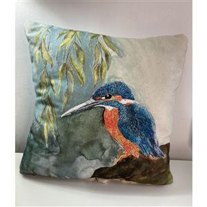 Little House of Victoria Hand Embroidery & Applique Kit - Kingfisher, Large 45cm Panel