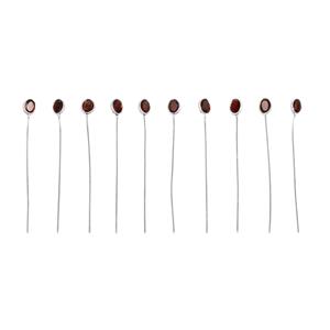 2.75cts Oval 4x3 Garnet Sterling Silver Headpins Design (40mm x .50mm) (Pack of 10 Pcs.)
