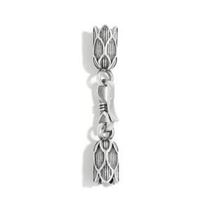 925 Sterling Silver Oxidised Lotus Kumihimo End Caps, ID Approx 4mm