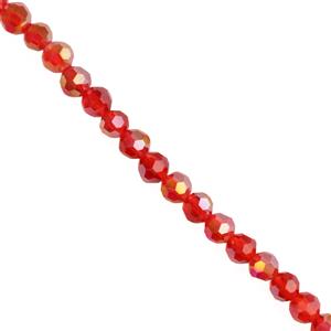 AB Coated Red Approx 6mm Faceted Glass Rounds, 1m 