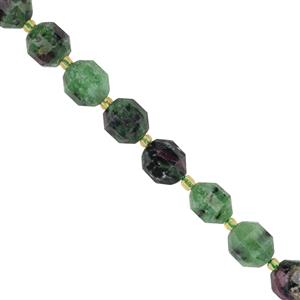210cts Ruby Zoisite Fancy Faceted Beads Approx 10x9mm, 38cm