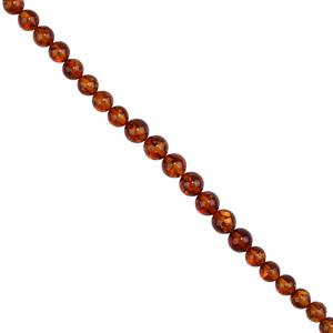 Debbie Kershaw Amber Collection 30cts Baltic Cognac Amber Graduating Plain Rounds, Approx 5-7mm, 38cm Strand