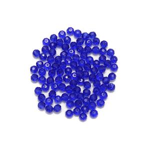 4mm Mid Blue Glass Beads, 100pcs