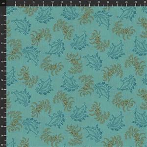 Henry Glass Lille Leaf Toss Light Teal Fabric 0.5m
