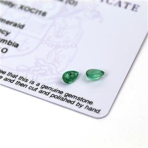0.5cts Zambian Emerald 6x4mm Pear Pack of 2 (O)