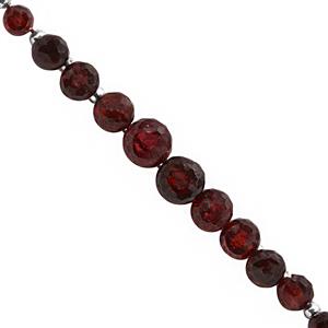 35cts Mozambique Garnet Graduated Faceted Onion Approx 3x4 to 5x7mm, 16cm Strand with Spacers