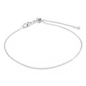 925 Sterling Silver Adjustable Bracelet, curb DC chain 8inch (1pack)