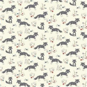 Wildwood Foxes Cream Fabric 0.5m