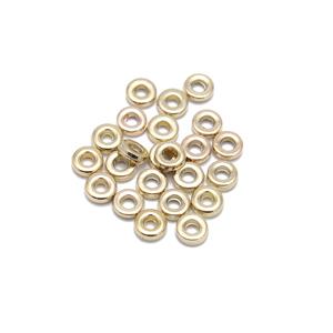 Gold Plated Base Metal Spacer Beads, 6x4mm, 20pcs