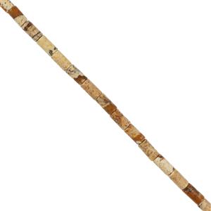 18cts Picture Jasper Tubes Approx 4x2mm, Approx 38cm strand