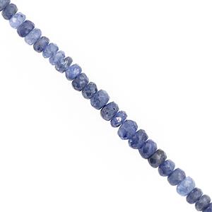 45cts Burmese Blue Sapphire Faceted Rondelle Approx 3x1.5 to 4.5x3mm, 24cm Strand