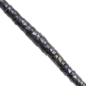 115cts Diamond Colour Coated Black Spinel Graduated Faceted Wheels Approx 4.5x2 to 8.5x4mm, 18cm Strand