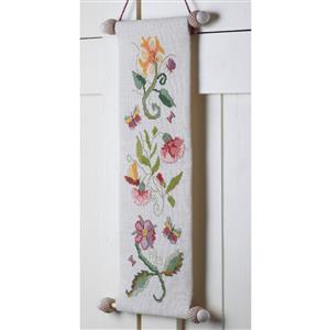 The Cross Stitch Guild Jacobean Bell Pull on Linen