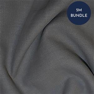Pewter Enzyme Washed 100% Linen Fabric Bundle (5m)