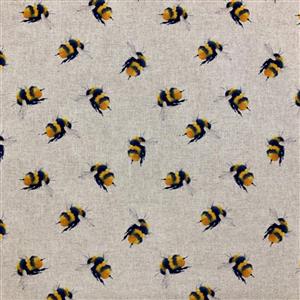 Bumble Bees All-Over Linen Look Fabric 0.5m