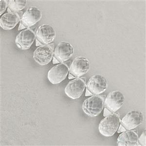 70cts Cullinan Topaz Faceted Drops Approx 4x3 to 9x5mm, 16cm Strand With Spacers