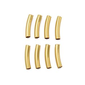 Gold Plated Base Metal Spacer Beads, Approx 6x30mm,  8pcs 