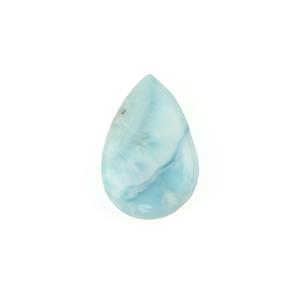 10cts Larimar High Polish Drop Approx 18x12mm with 1.25mm Drill Hole