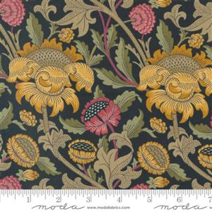 Moda Morris Meadow Collection Wey Florals Damask Black Fabric 0.5m