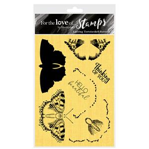 For the Love of Stamps - Layering Tortoiseshell Butterfly A6 Stamp Set, A6 stamp set.  Contains 7 stamps