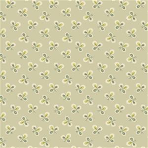 Edyta Sitar Lady Tulip Clover Pale Green Fabric 0.5m
