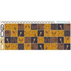 Amber Makes Giraffe Charm Squares Fabric Panel 140 x 60cm 