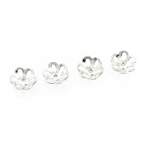 925 Sterling Silver Flower Bead Caps, Approx 11mm, 4pcs