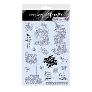 For the Love of Stamps - It's Tea Time A4 Stamp Set