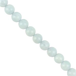 190cts Natural Aquamarine Plain Rounds Approx 8mm, 38cm Strand 
