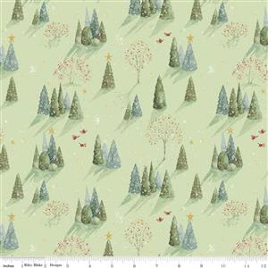 Riley Blake Magical Winterland Trees Green Fabric 0.5m