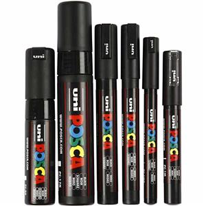 Posca Marker, black, line 0,7-15 mm, 6 pc/ 1 pack