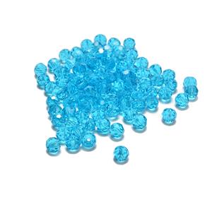Blue Round Glass Faceted Beads, 8mm (100pcs)