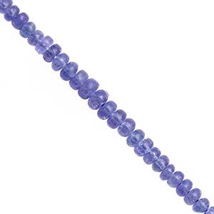 35cts Tanzanite Graduated Smooth Roundelle Approx 2x5 to 5x3mm, 19cm Strand 