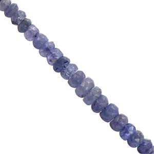 15cts Tanzanite Faceted Rondelles, Approx 2x1 - 5x3mm, 10cm Strand