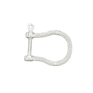 925 Sterling Silver Screw Pin Clasp with 4x1.25mm White Zircon 
