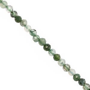 6cts Rutile Quartz Faceted Round Approx 2mm, 31cm Strand 