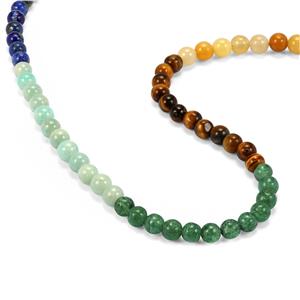 45cts Multi Gemstone Plain Rounds, Approx 3-5mm, 35cm Strand