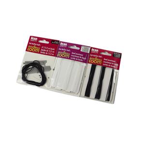 Triple Trouble; Black & Clear Endless Loom Bands Assorted Sizes