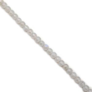 40cts Rainbow Moonstone Plain Rounds Approx 4mm, 38cm strand
