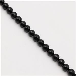 460cts Black Agate Plain Rounds Approx 8mm, 1m Strand 