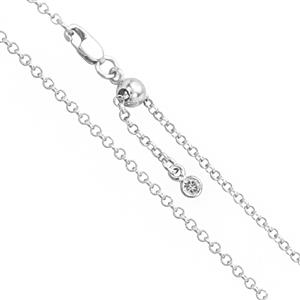 925 Sterling Silver 035 Trace Chain with 1.8x1mm Link 51cm/20